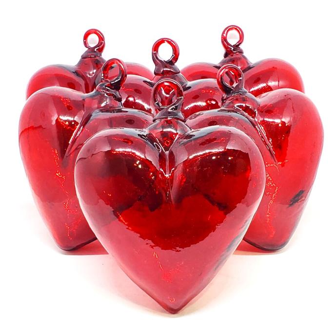 Ofertas / corazones rojos grandes de vidrio soplado / stos hermosos corazones colgantes sern un bonito regalo para su ser querido.